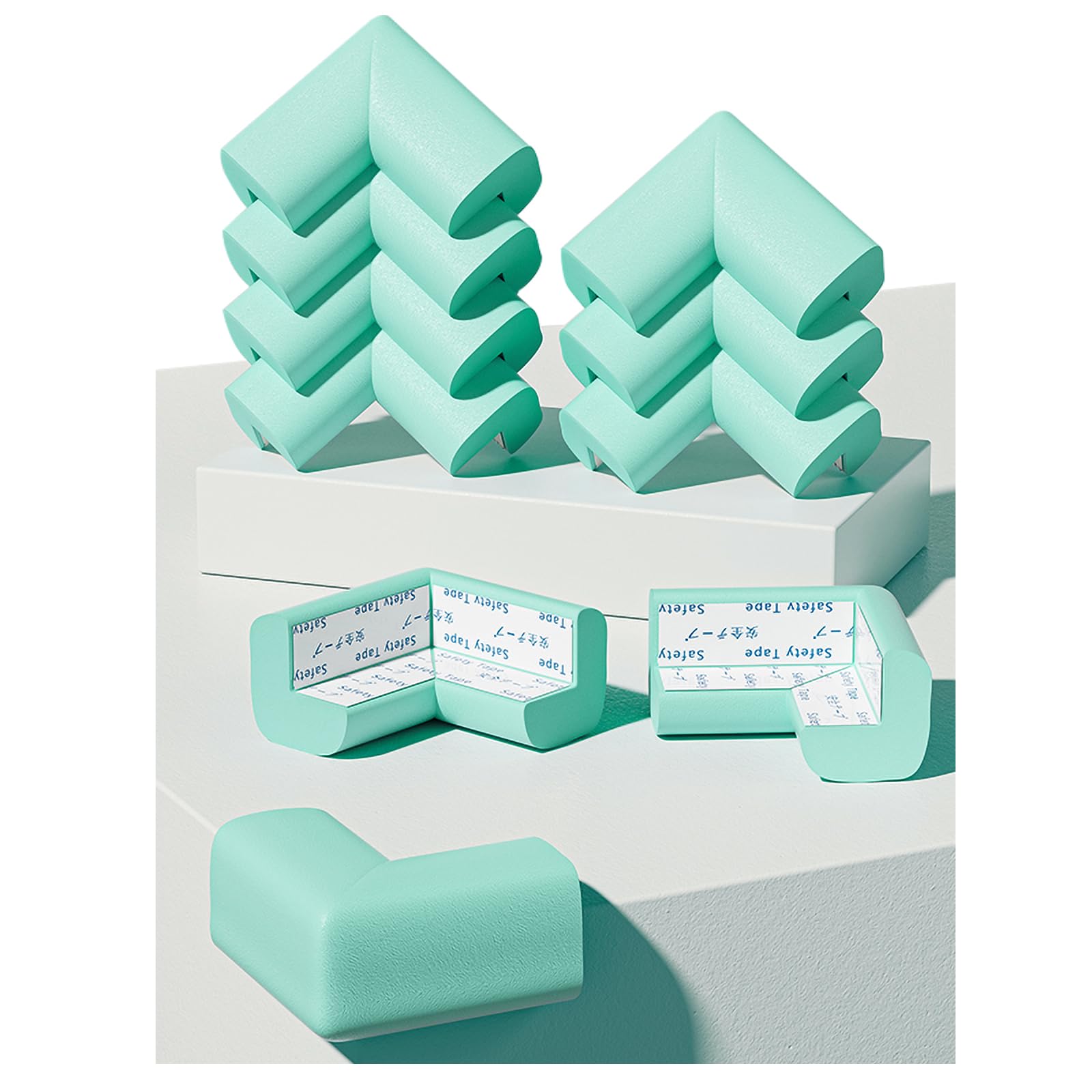 Fozobaiy Light Green Baby Corner Protectors,Baby Proofing Foam Edge Guard,Table Protectors For Kids,Suitable For Coffee Table Desk Furniture Fireplace Sharp Corners,10 Corner Pads (Light Green)