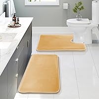 Vista 155 de Clara Clark - Tapete para baño, de espuma viscoelástica, terciopelo y felpa ultra suave, antideslizante, lavable a máquina y de secado rápido, de 17