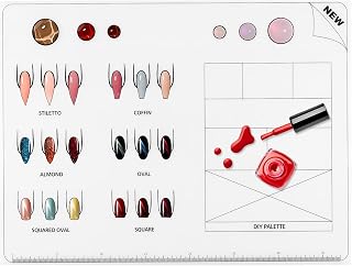 Beaupretty Acrylic Nail Training Mat, Manicure Art Practice Mat Silicone Trainer Sheet Practice Pad Nail Tool for Acrylic Fingernails