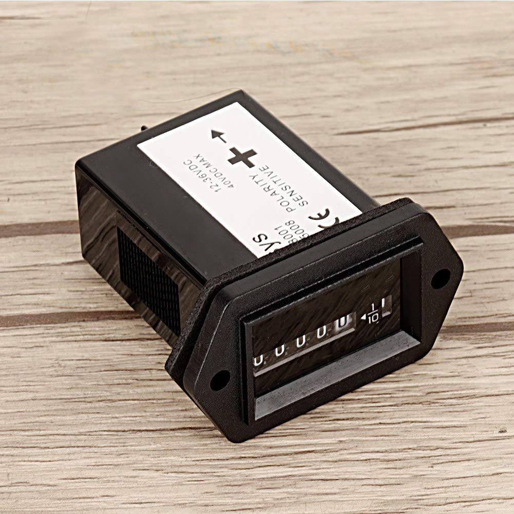 Fydun Jauge de Minuterie de Compteur D'heures de Moteur DC12-36V Compteur D'heures de Moteur Professionnel pour Camion Bateau Voiture Tracteur