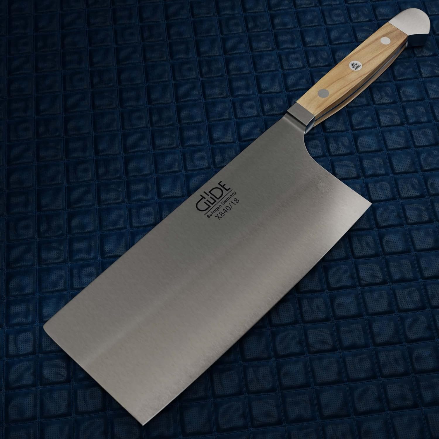 Güde Alpha Olive Series Hand Forged/Sharpened Cleaver Knife, 7-in and 10-oz - Ice Hardened Steel - Made in Solingen, Germany Since 1910