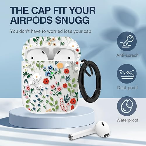 Vista 5 de Maxjoy for AirPods 2nd Generation Case, Unique Design Hard Protective Shockproof Airpods Case Cover with Keychain Compatible with Apple AirPods Sea