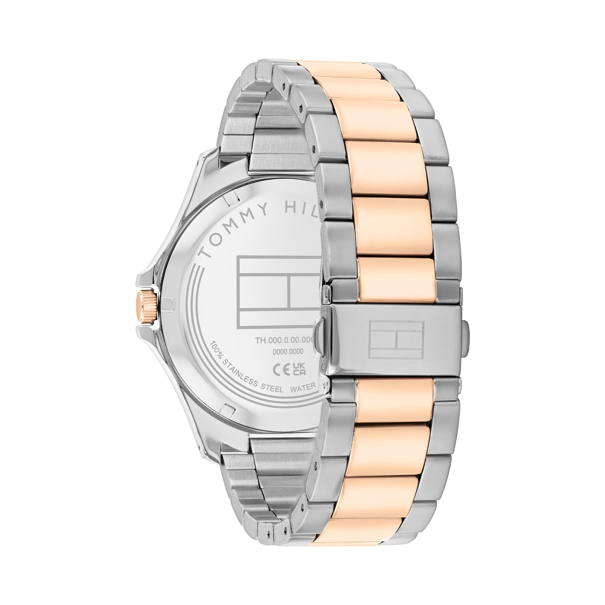 Tommy Hilfiger Orologio con Movimento al Quarzo a Tre Lancetteda Uomo con Cinturino in Acciaio Inossidabile Bicolore - 1792193, Rose Gold
