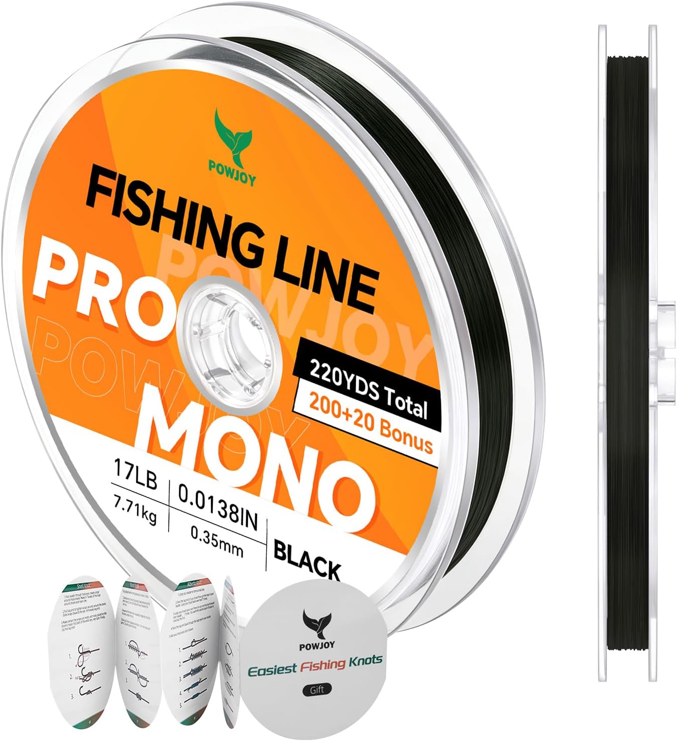 Monofilament Fishing Line, Invisible Nylon Wire, Knot Guide Cards