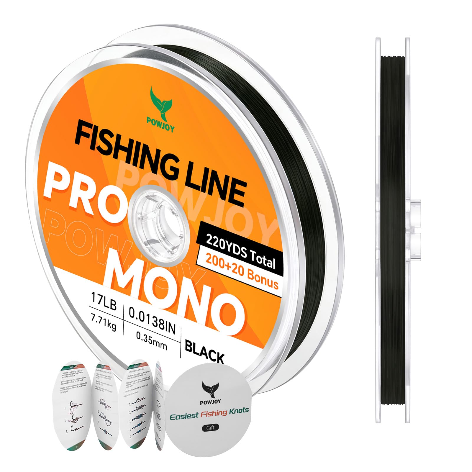 Monofilament Fishing Line with Knot Guide Cards for Beginners to Pro