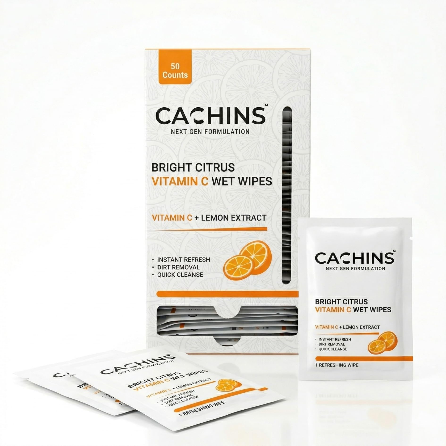 Bright Citrus Vitamin C Wet Wipes | Enriched with Lemon & Aloe Vera | Deep Cleansing, Hydrating & Refreshing Face Wipes | Paraben-Free | Skin Brightening Wet Wipes – 50 Wipes-image-34