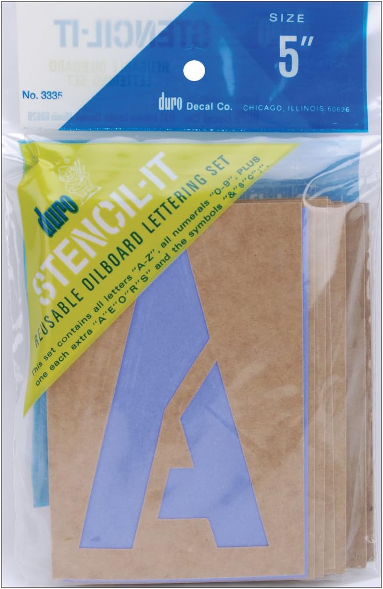 DURO by Graphic Products 3335 Stencil-It Oil Board Stencil Set, 5"