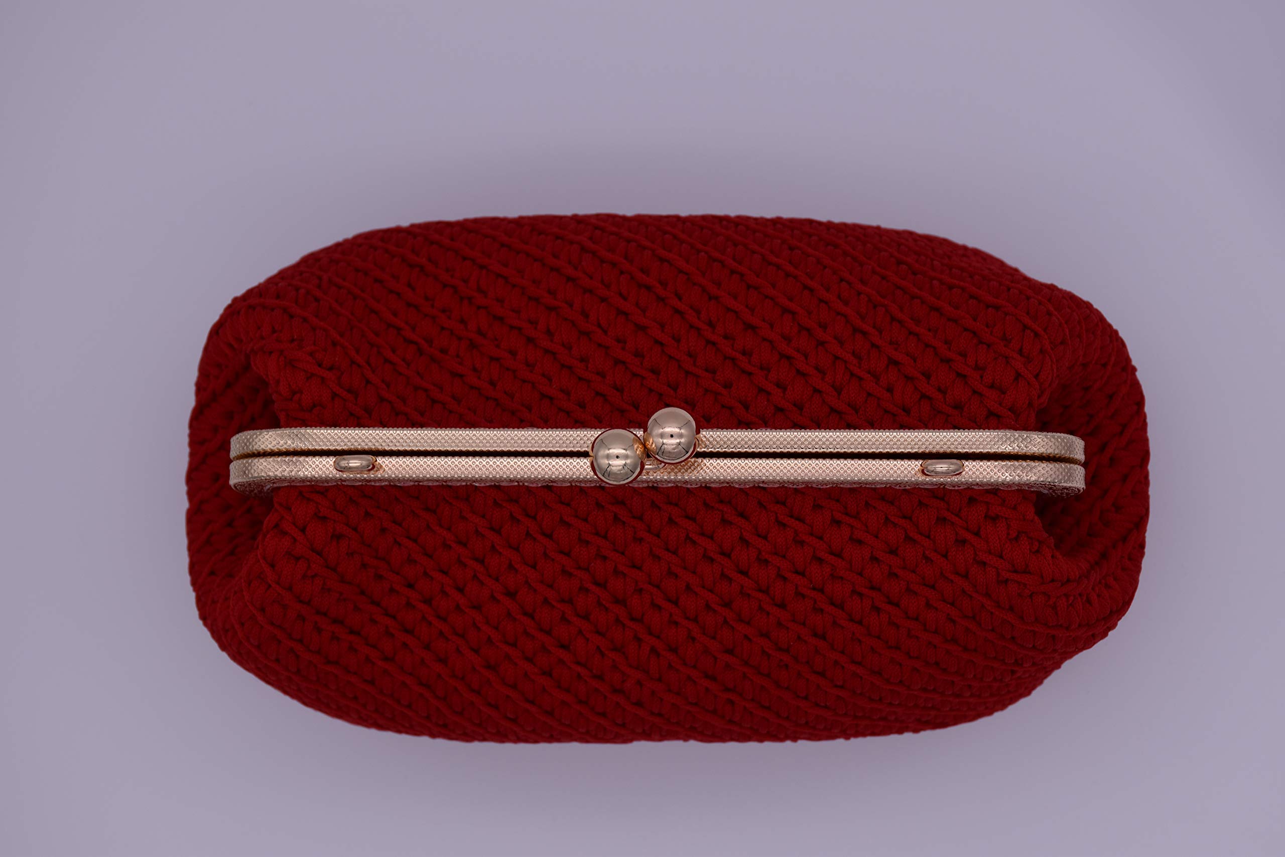 Borsa pochette GRETA con chiusura clic clac con tracolla fissa handmade in ITALY