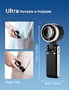 MERTTURM® Handheld Portable Fan, Mini Personal Foldable Small Hand Fan with LED Display, 5 Speeds Adjustable 3600mAh USB Rechargeable Powerful Cooling Turbo Desk Fan for Travel/Outdoor/Home/Office gallery image