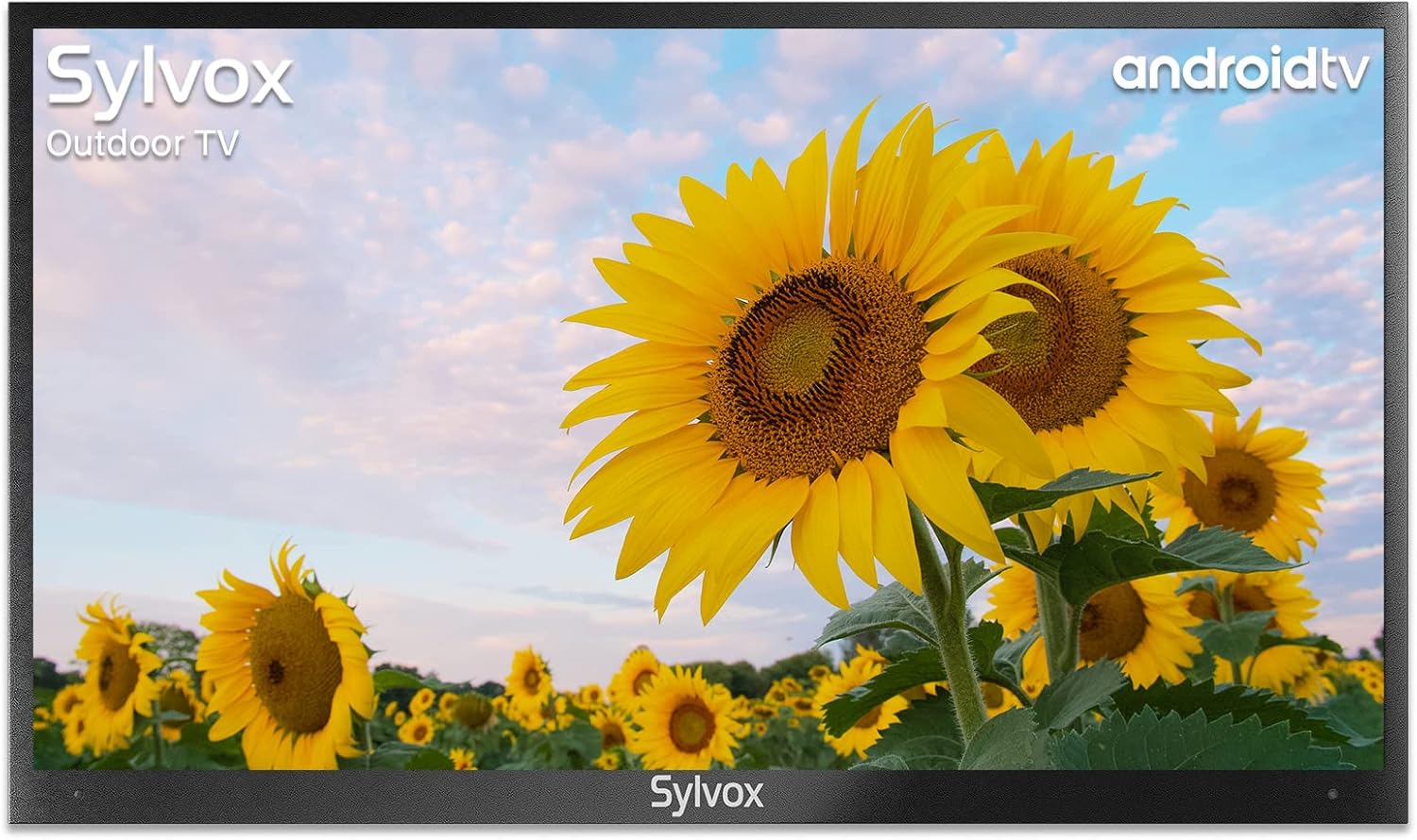 SYLVOX TV da esterno 1000 nits 65 pollici Impermeabile IP55, TV Android intelligente 4K UHD, HDR 10, Televisione Dolby Audio, Ricerca vocale, DTVATV, DVB-T/C/T2/S/S2 Chromecast, Deck pro 2024