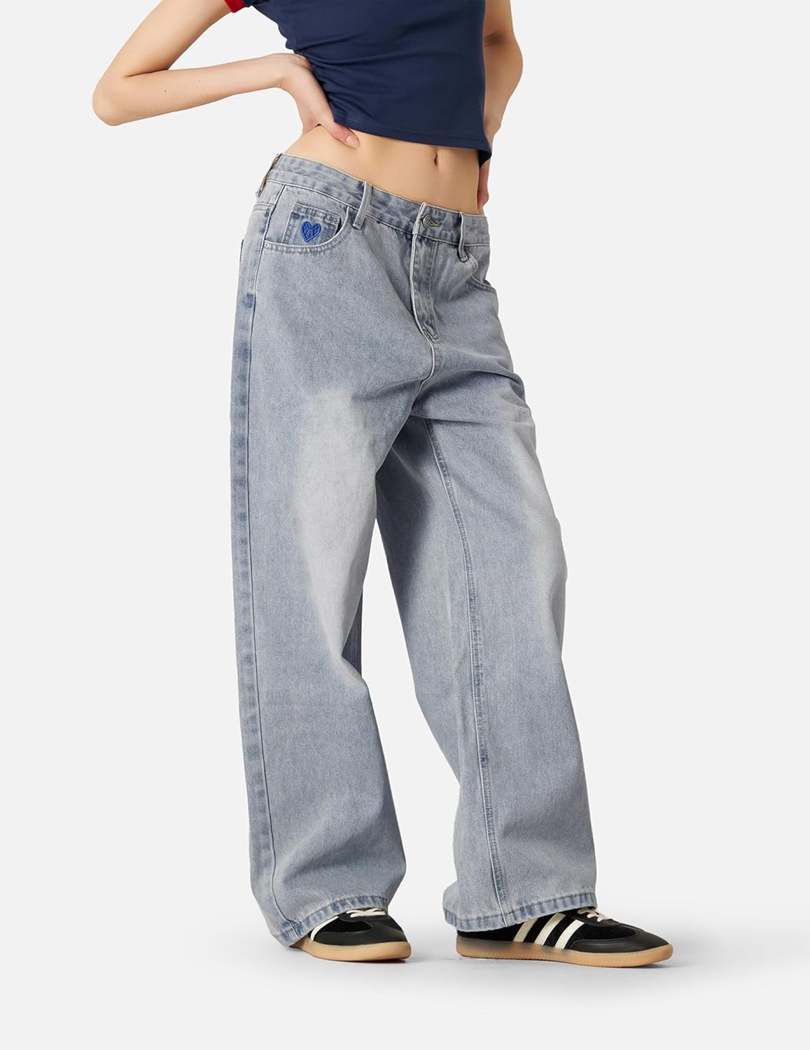 Aelfric Eden Womens Baggy Wide Leg Jeans High Waist Casual Vintage Loose Washed Jeans Streetwear Y2K Straight Denim Pants - Image 4