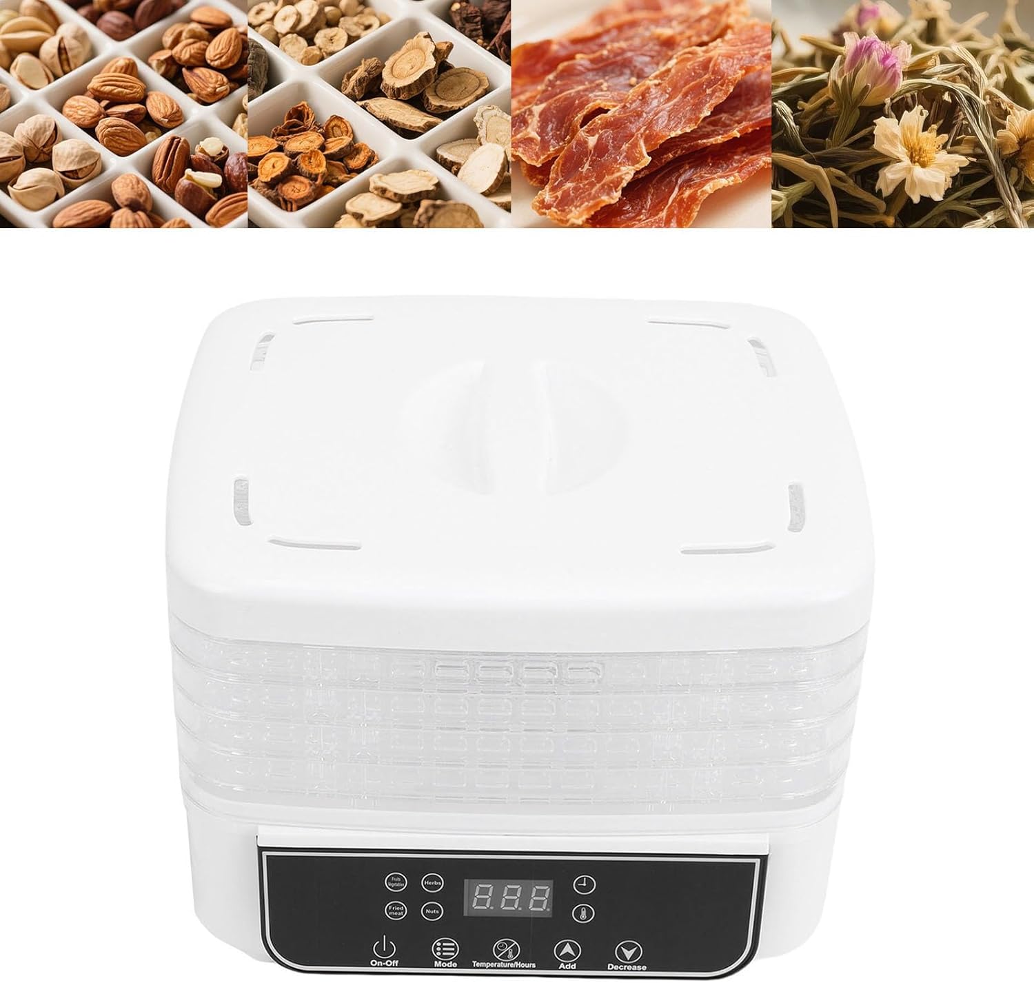 AUNMAS Food Dehydrator, 5 Trays Electric Food Dryer Machine with Digital Timer and Temperature Control, 360 Airflow Technology for Faster Even Drying Fruits Vegetables Meat Jerky (US Plug 110V)