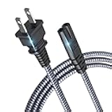 Power Cord, Goalfish 6.6ft/2m AC Power Cable 7A 125V TV Power Cord 18AWG 2 Prong Power Cable Replacement for Sony PS4, PS5 Game Console, Speaker, Monitor, HDTV, 4K TV, Printer, Laptop Power Supply