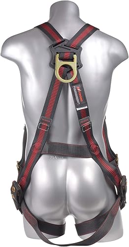 Miniatura 4 de KStrong Arnés Kapture Elite - Arnés de seguridad de cuerpo completo de 5 puntos con anillo en D dorsal y patas de hebilla de lengua M-L