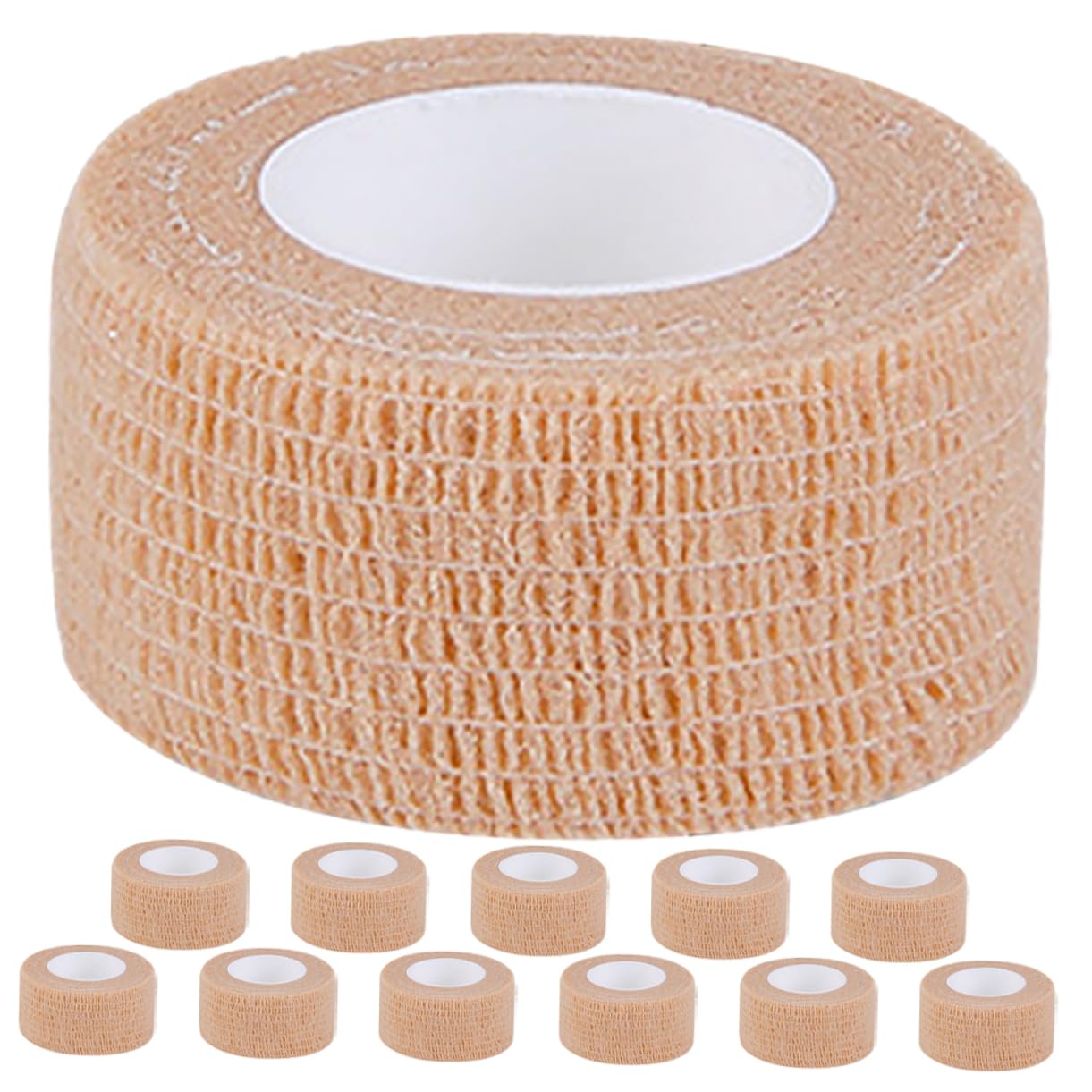 GOOHOCHY 12 Rolls Self Football Sports Wrap Athletic Wrap Self Toe Bandages Finger Bandages Wrapping Tape for Injuries Sports Tape for Fingers Non-Woven Fabric