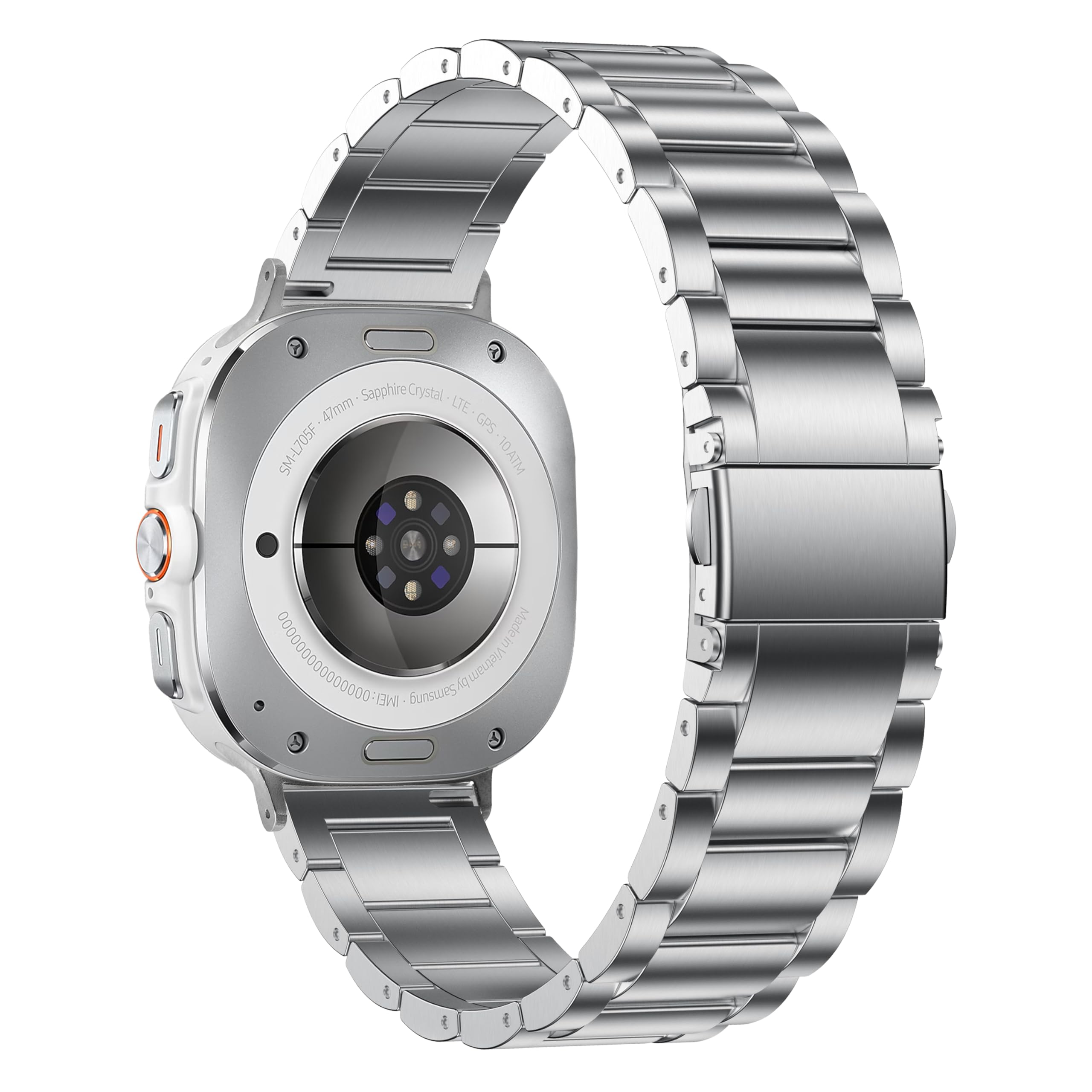 Bracelet de rechange en acier inoxydable pour montre Galaxy Watch 7 Ultra de 47 mm pour homme et femme, compatible avec Samsung, argenté
