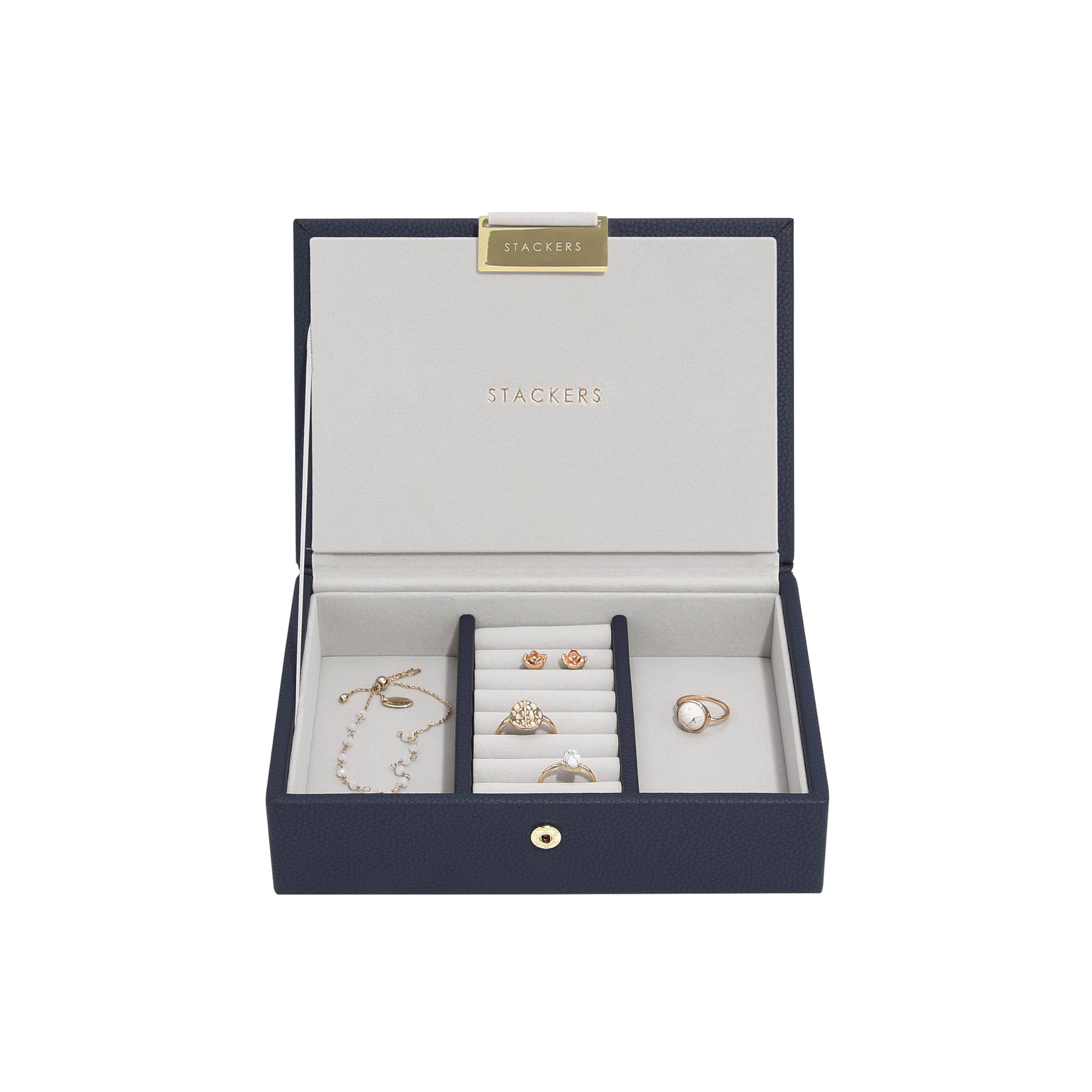 Stackers Navy Blue Mini Jewellery Box Lid