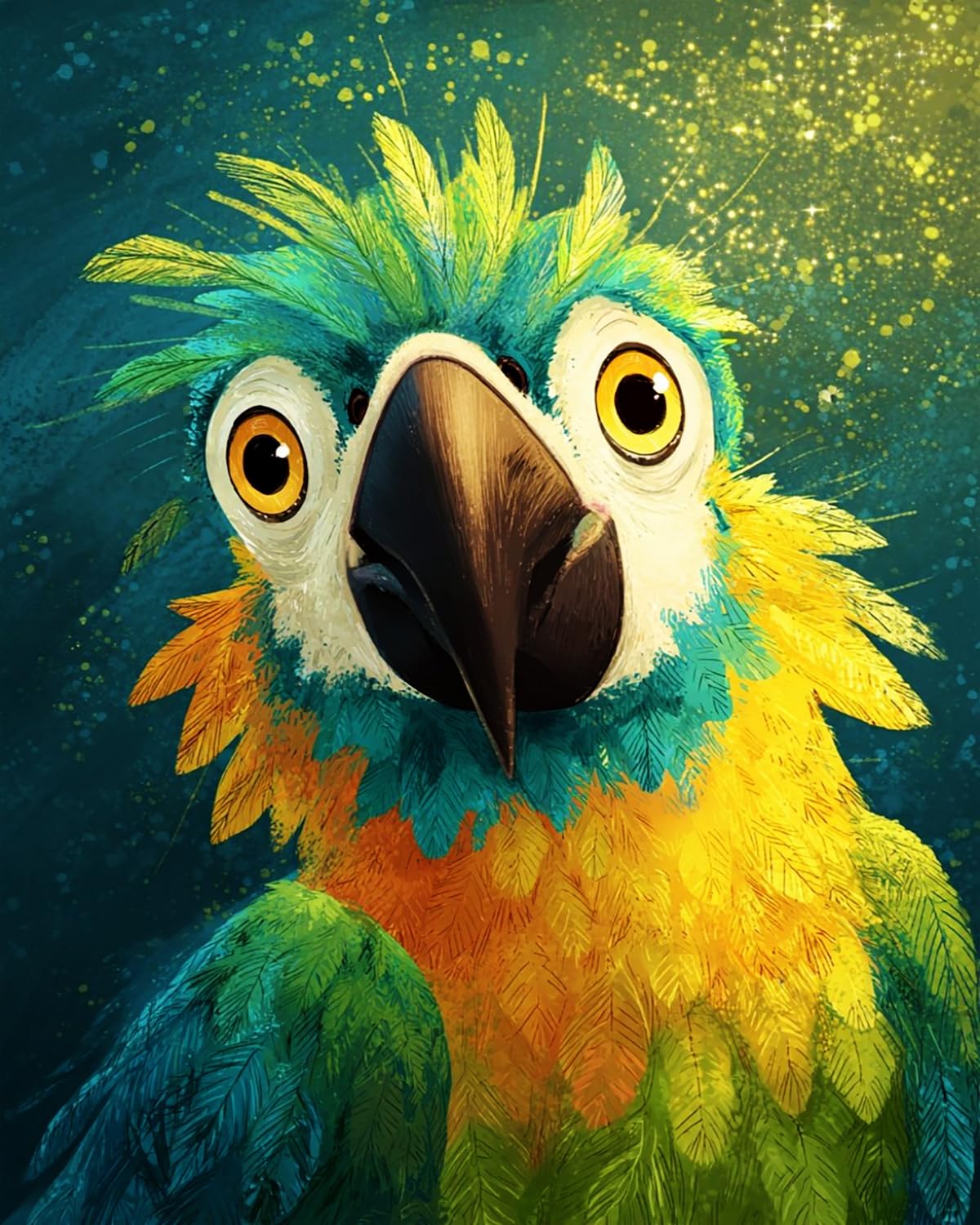 LIUBAISHI Paint by Numbers for Adults – 16"x20" Canvas | Wall Art Decor for Living Room, Stress Relief Hobby Kit, Complete Set with Paints and Brushes-Adorable Parrot