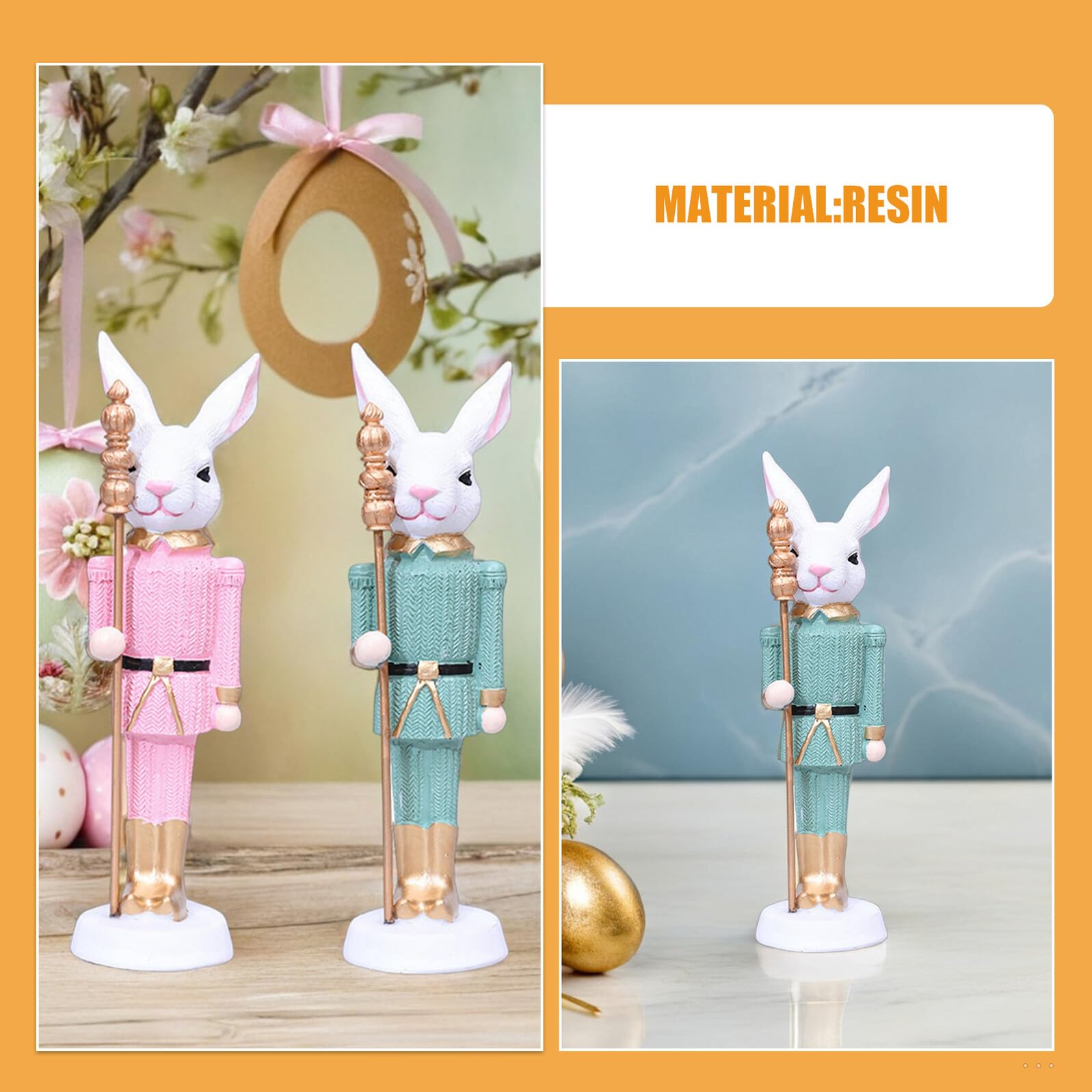 jojofuny Statue de Lapin en Résine 3 Pièces Décoration de Table Printanière Festive