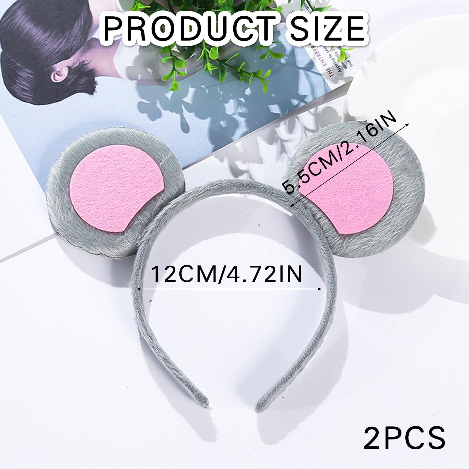 Diadema De Orejas De Ratón – Set De 4 Accesorios Para Disfraces, Cosplay Y Fiestas Temáticas, Talla Única