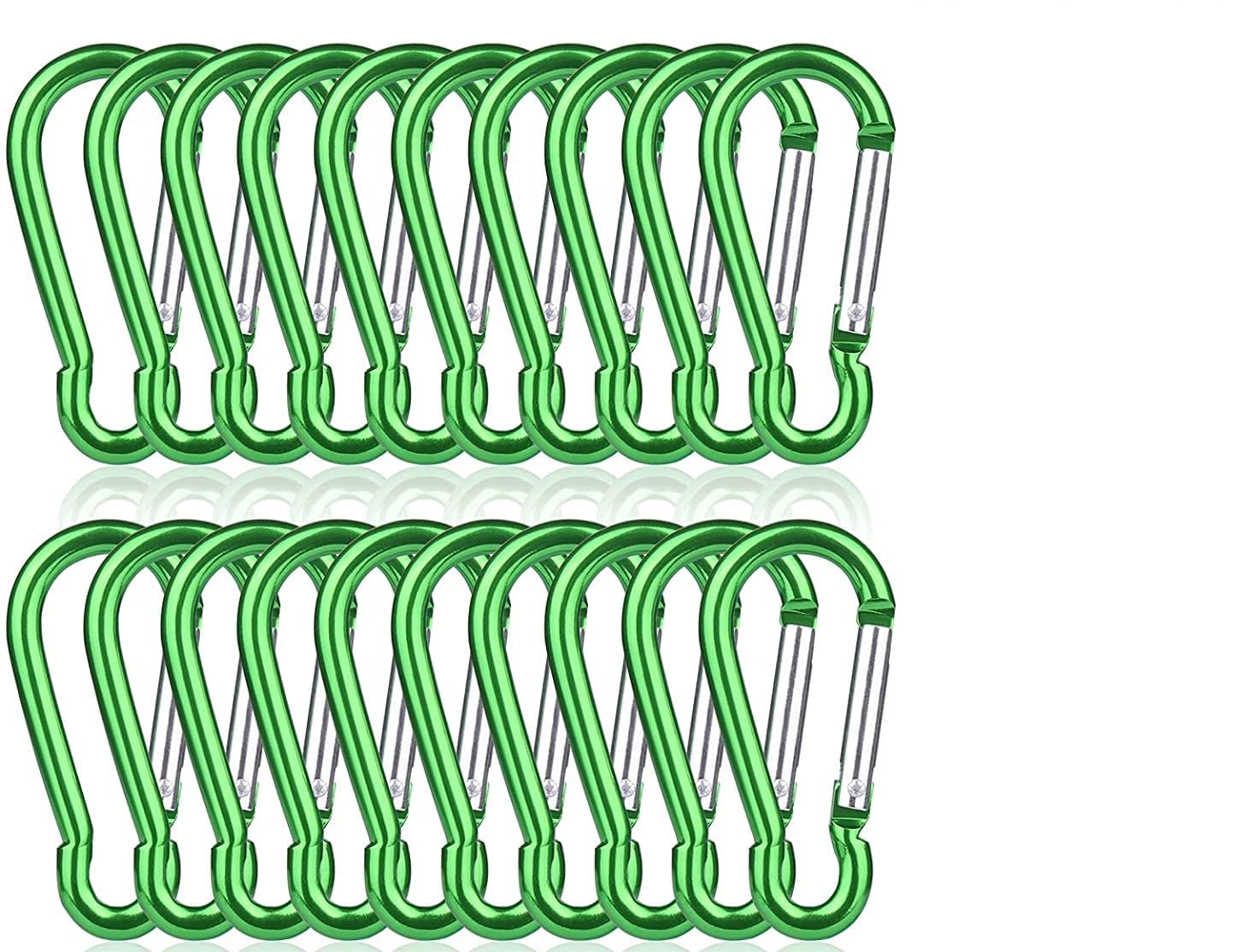 Asiatic Stainless Steel Spring Snap Hook Aluminum Carabiner Clips Small Size Hook for Backpack/Keyring/Chains/Ropes/Camping/Hiking/Fishing/Pet/DIY Items Pack of 20 (Green). (B09RB4P1DP) Amazon Price History, Amazon Price Tracker