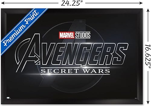 Vista 17 de Trends International Marvel Avengers: Secret Wars - Póster de pared con logotipo Versión enmarcada Barnwood