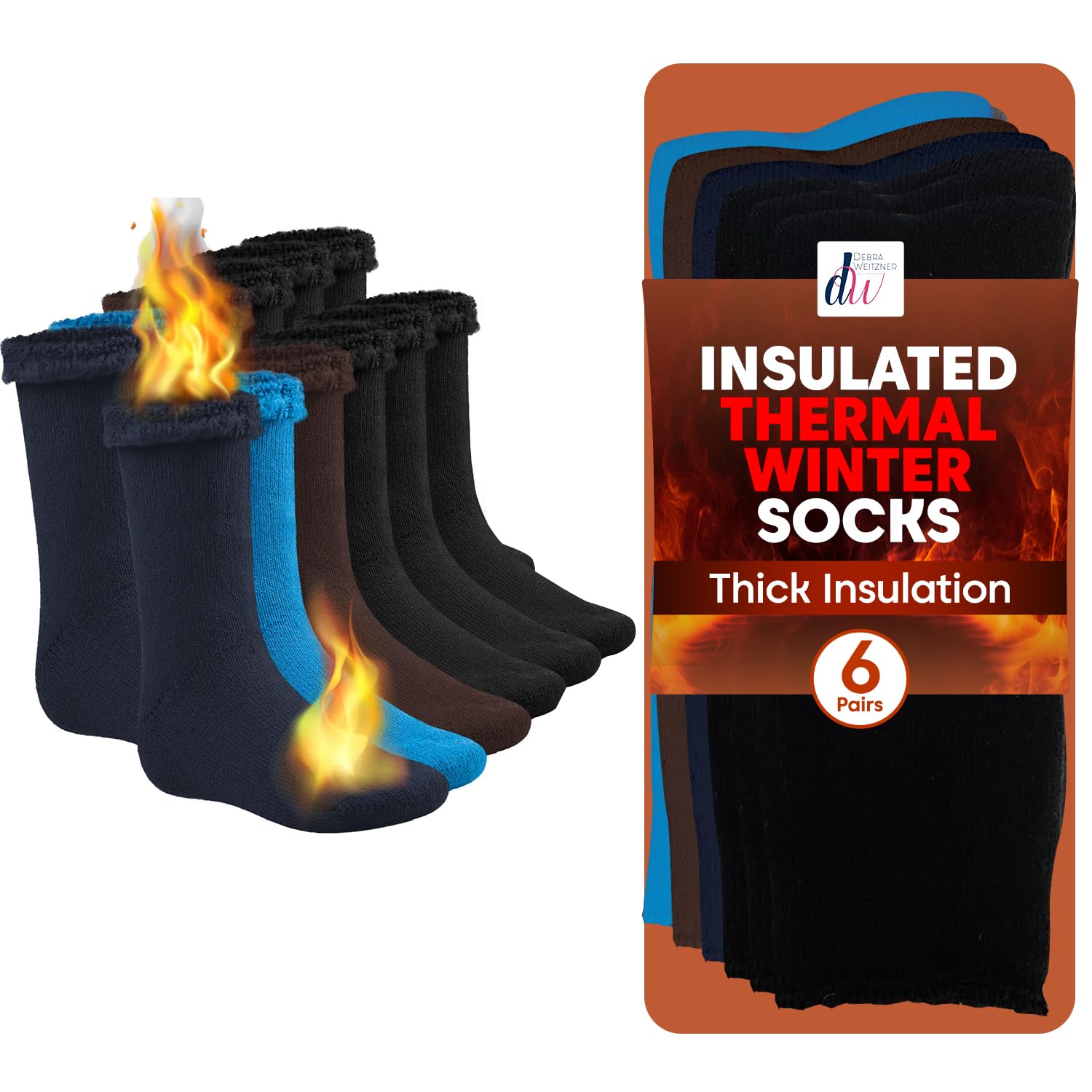 Thermal Socks For Men and Women Heated Winter Socks Insulated for Cold Weathers 6 Pack