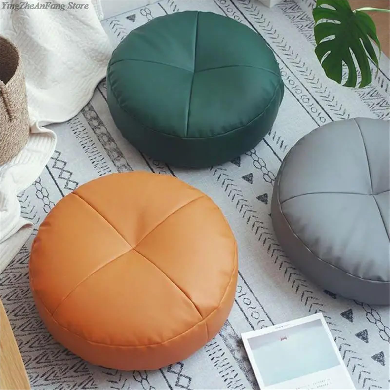 Meditationskissen aus PU-Leder – verdickte Yogamatte, waschbar, Bodensitzkissen, gefüllter Pouf, Sofa, Yoga-Kissen (Typ 6, 30 x 12 cm) – Komfort und Stil für Achtsamkeit