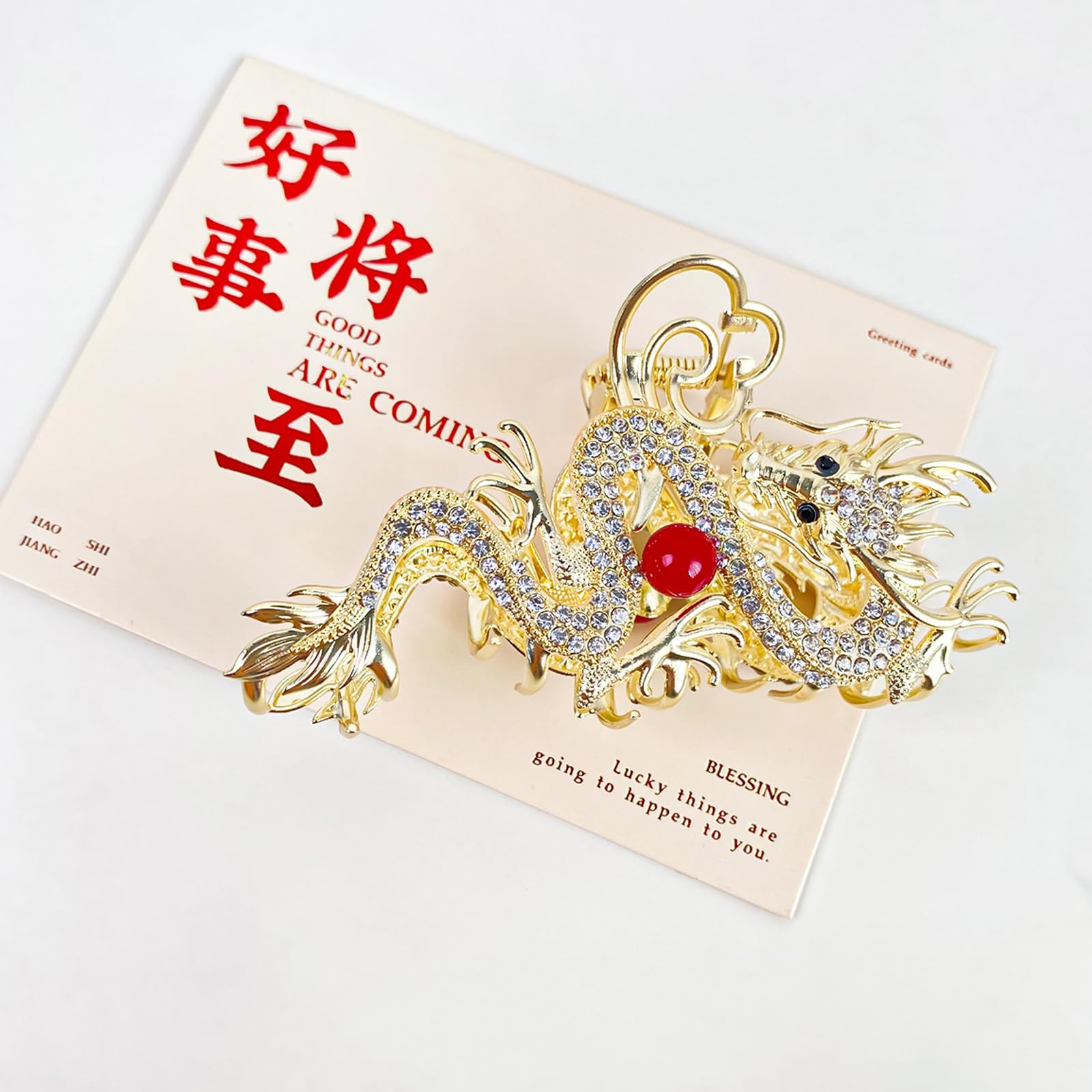 Gold Rhinestone Dragon Hair Claw Hair Accessory Amazon.com: 3 Pack Dragon Hair Claw Clips Large Metal  main image 4