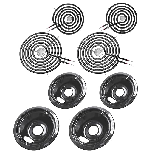 GE Drip Pans and Stove Burner Element Unit Set, Perfectly Fit WB30M1 & WB30M2 -Replacement for GE Hotpoint Kenmore Stove Top（Black）