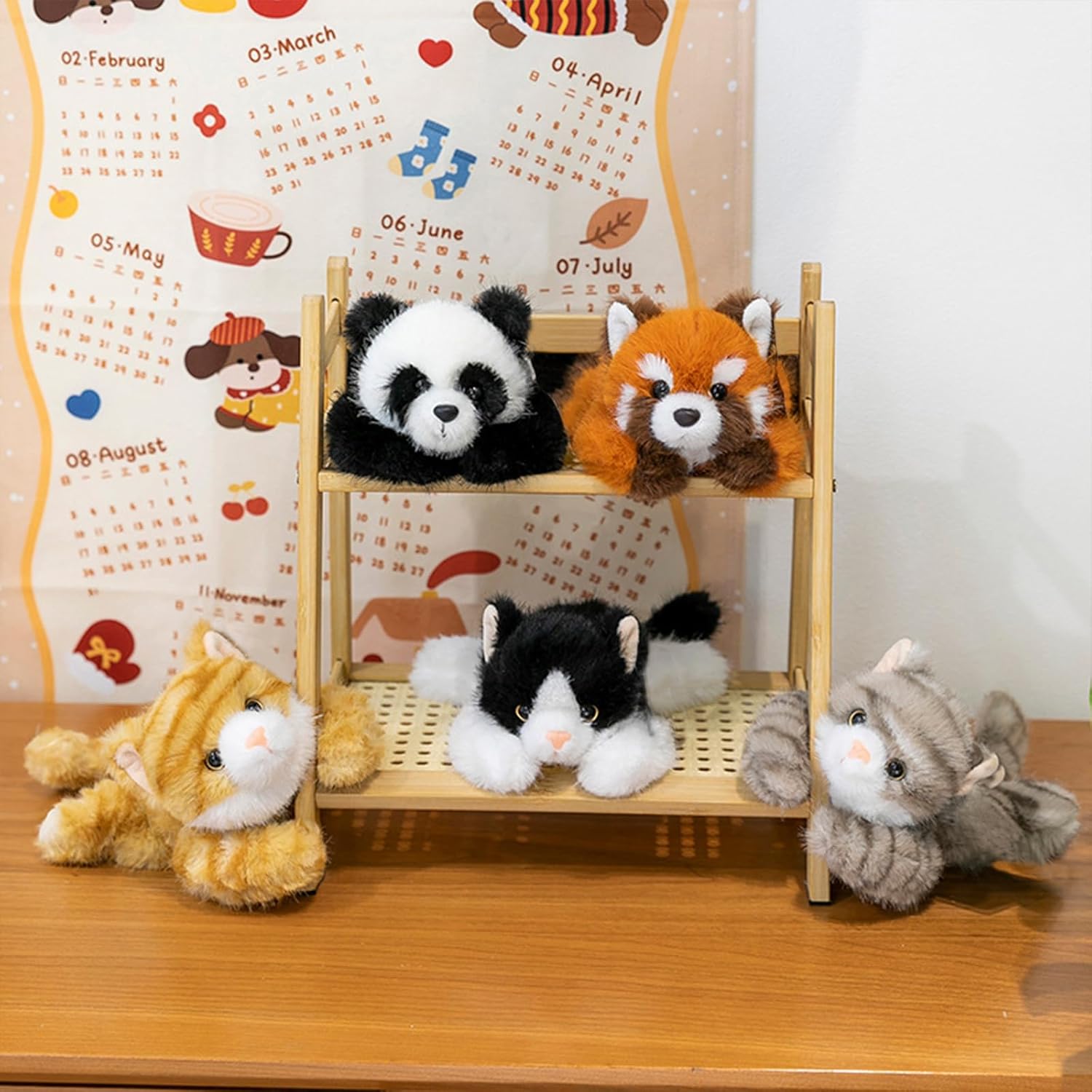 PEACH CAT Red Panda Stuffed Animal Cute Plushies Small Plush Toys Gifts for Kids