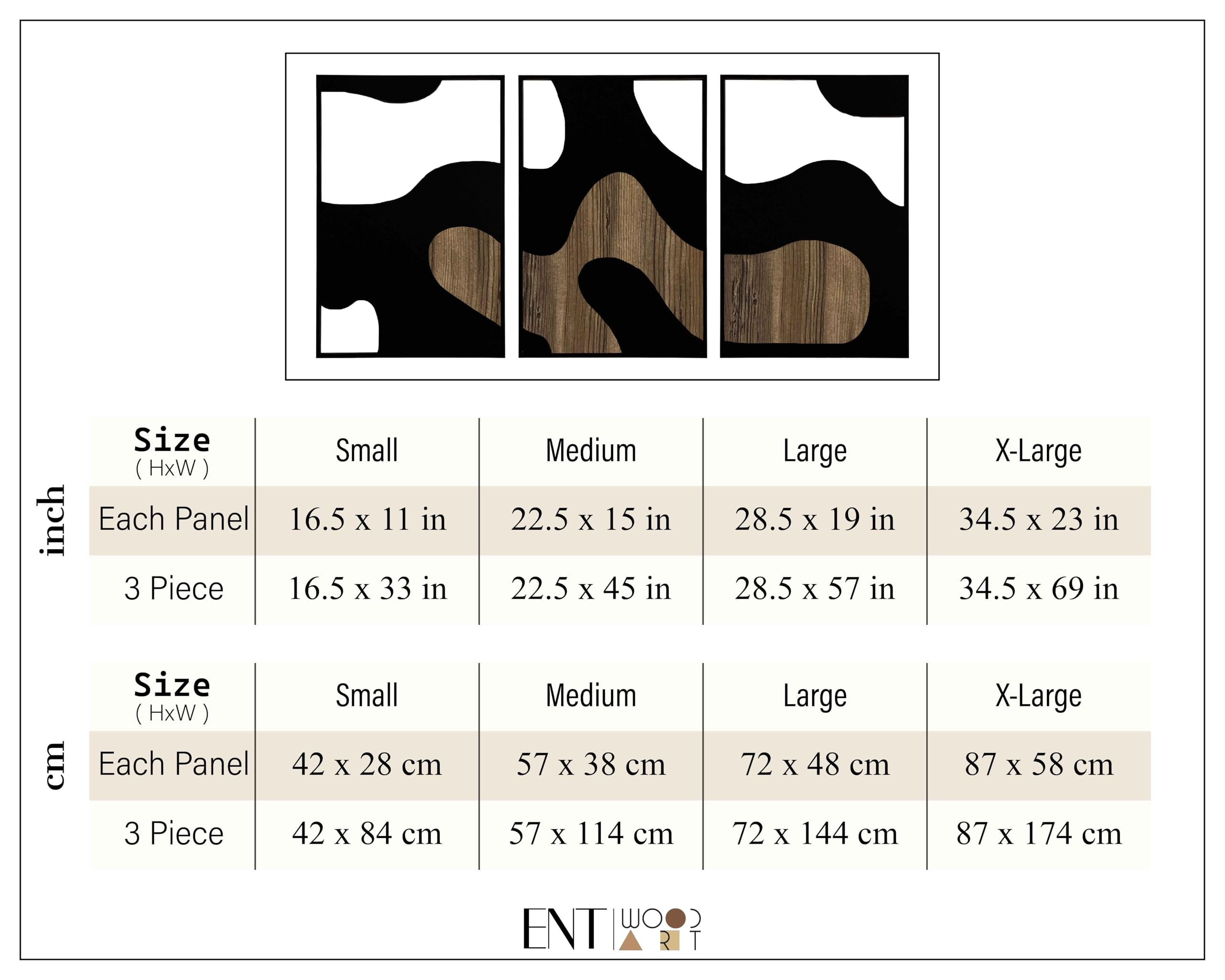 Neutrale Holzwandkunst, groß, Set mit 3 abstrakten Holz-Wanddekorationen, Erdton, moderne Wandpaneele, einzigartige Dekoration über dem Bett, Geschenk für Wohnzimmer und Schlafzimmer