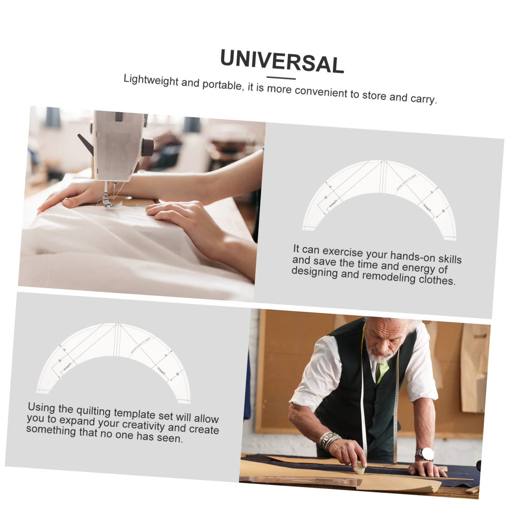 STOBOK 4piezas Regla De Patchwork Multifuncional Regla De Corte Portátil Para Costura Herramienta De Manualidades Ligera y Duradera Para Talleres y Uso Casa