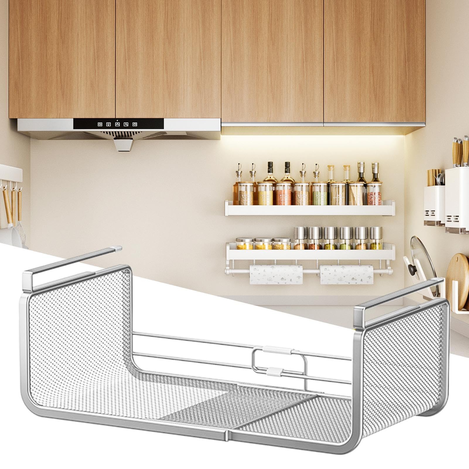 Estante Bajo Armario Organizador Multifuncional Expandible Ahorraespacio | Organizador Colgante Bajo Estante Para Cocina, Baño, Estudio, Armario, Condimentos, Conservas, Vajilla