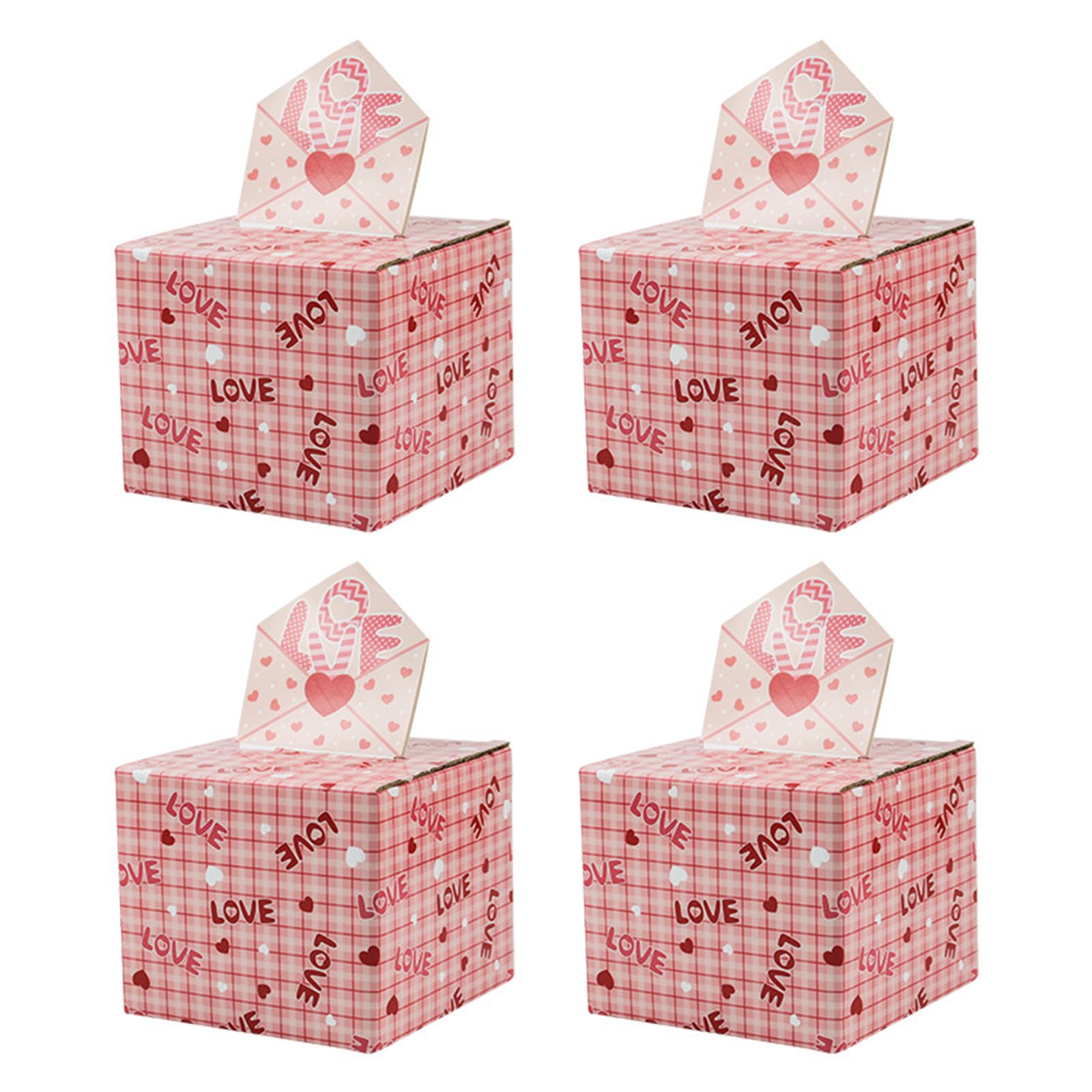 Buxuaaaa Of 4 Valentines Day Cash Gift Box Surprises Money Holders for Couple Girlfriend Wedding Accessory Money Holders Cash