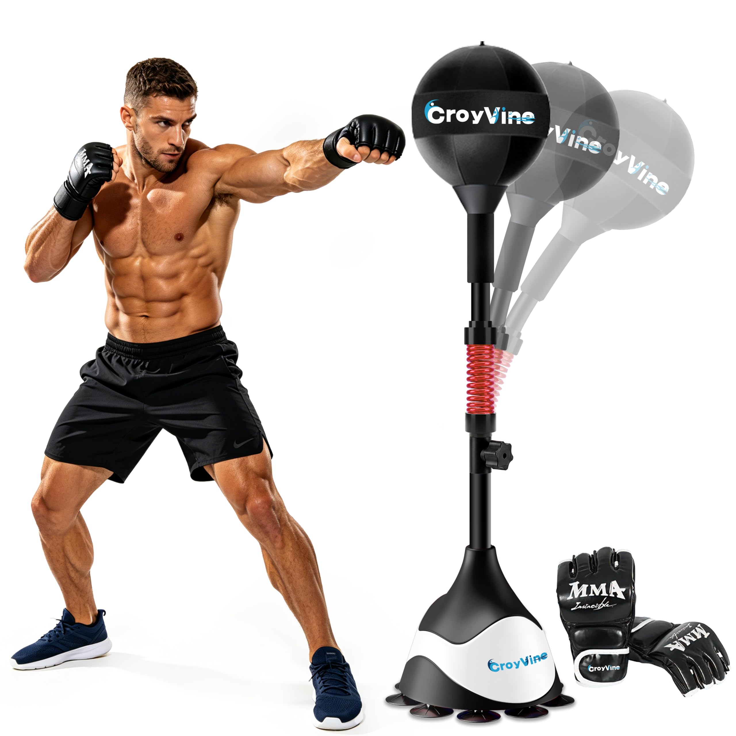 Freestanding Reflex Punching Bag Height Adjustable Speed Punching Ball