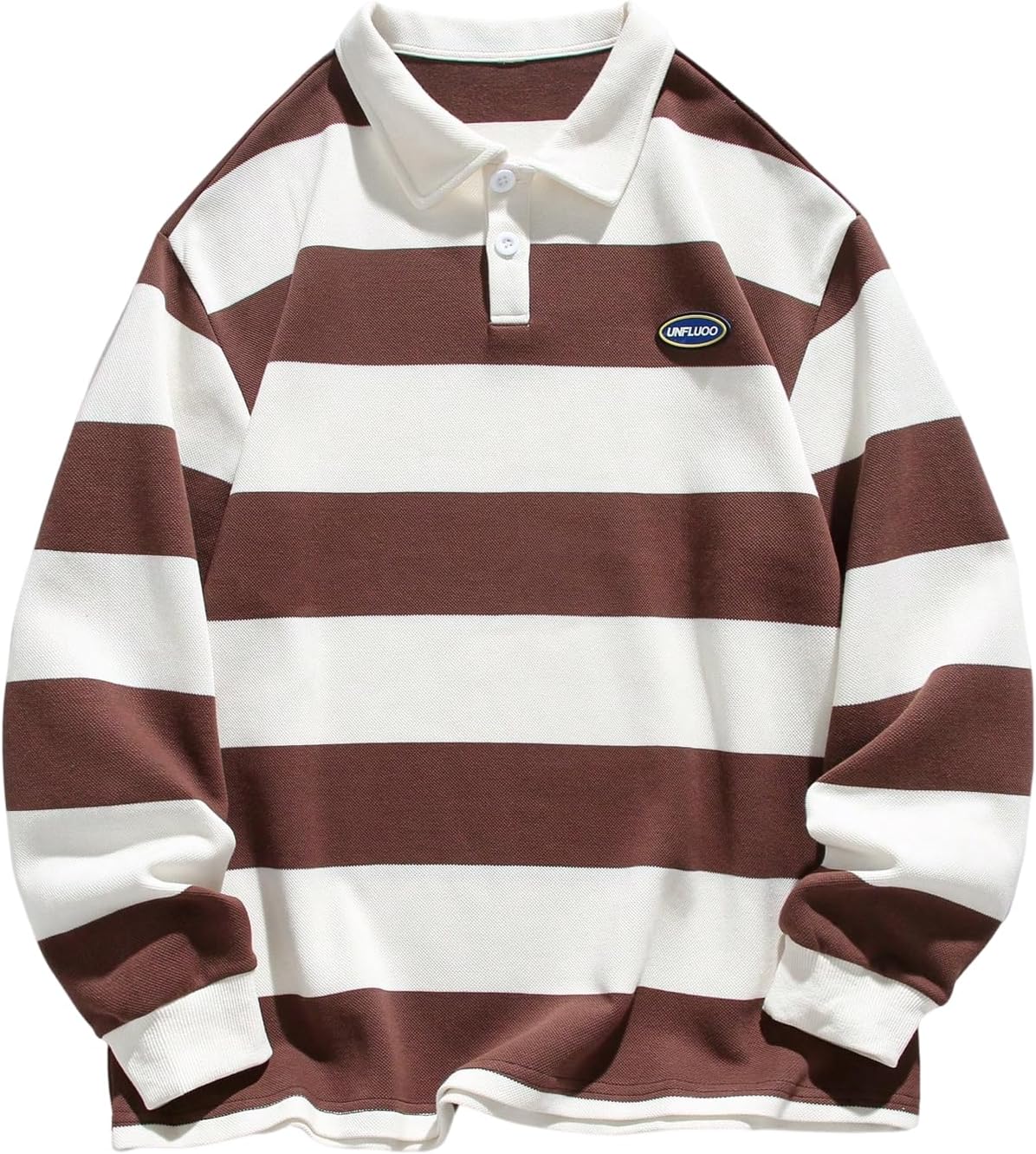 SweatyRocks Men's Oversized Sweatshirt Striped Long Sleeve Collared Preppy Pullover Shirts Fall Outfits