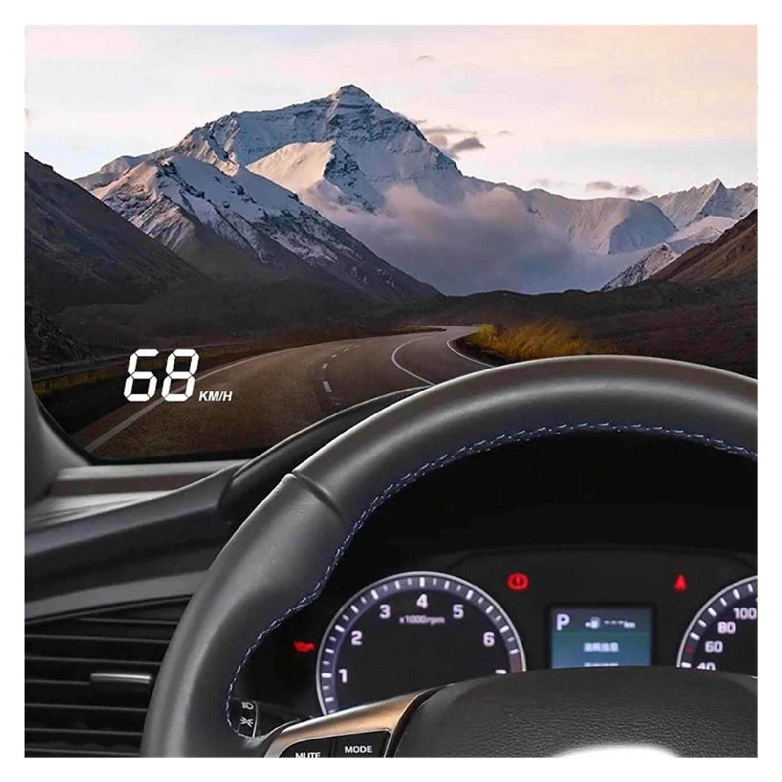 Auto HUD Projektor Samochodowy Alarm Head Up Wyświetlacz Prędkościomierza Przednia Szyba(MPH light)