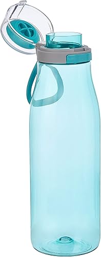 Miniatura 3 de Tienda Basics Botella de agua Tritan con tapa de acción, 24 onzas, paquete de 2, azul y morado