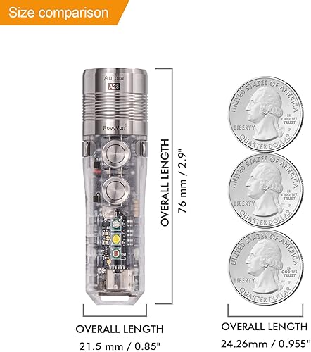Miniatura 7 de RovyVon Linterna A28 G2 con luz de señal lateral, recargable de 1000 lúmenes, resistente al agua, linterna de bolsillo EDC, para campamento, al aire