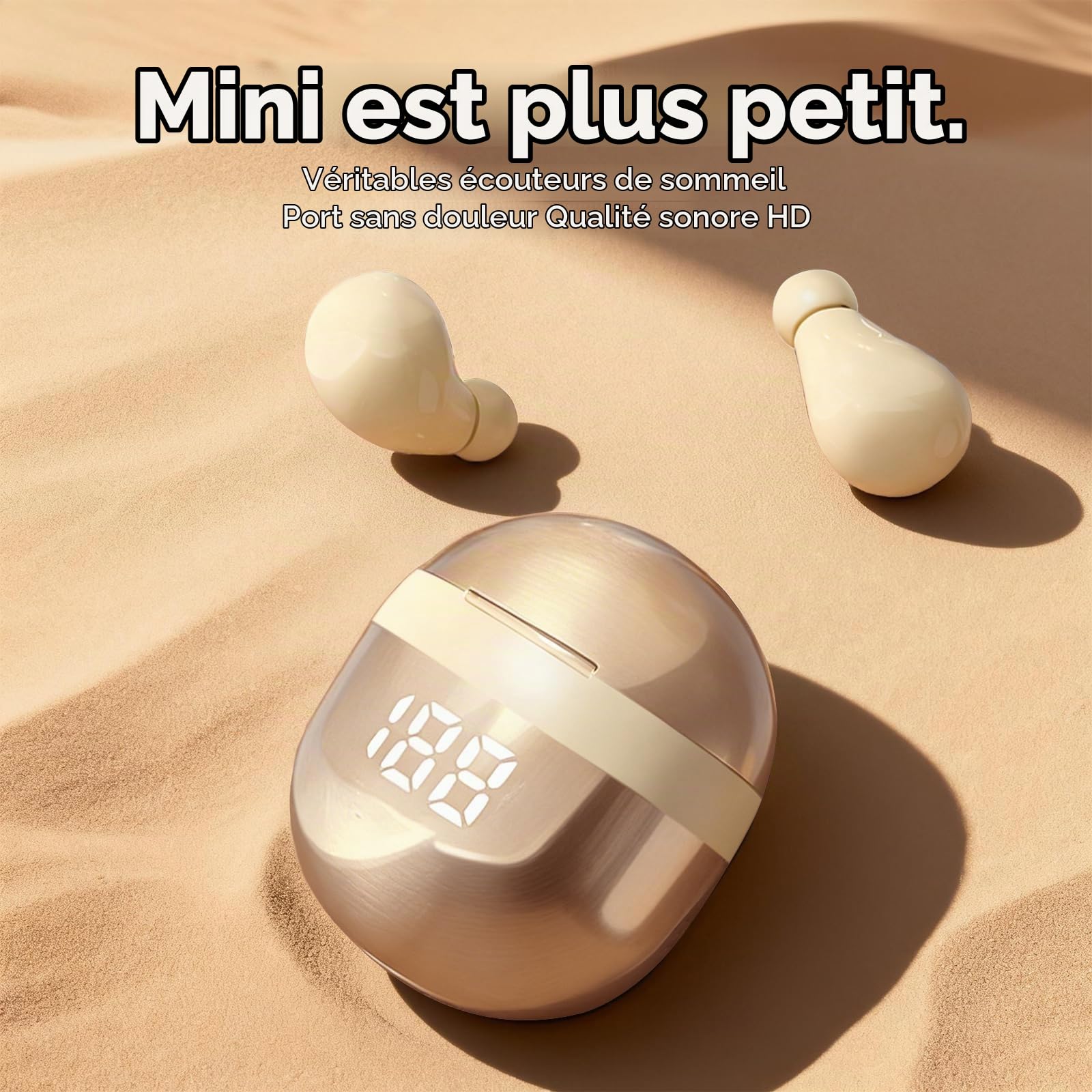 Xmenha Mini Écouteurs Taille de Poche Petit oreillette Bluetooth sans Fil | Autonomie longue durée Étanchité IPX5 Légère Intra-auriculaire Écouteurs Bluetooth Sans Fil Casque Bluetooth