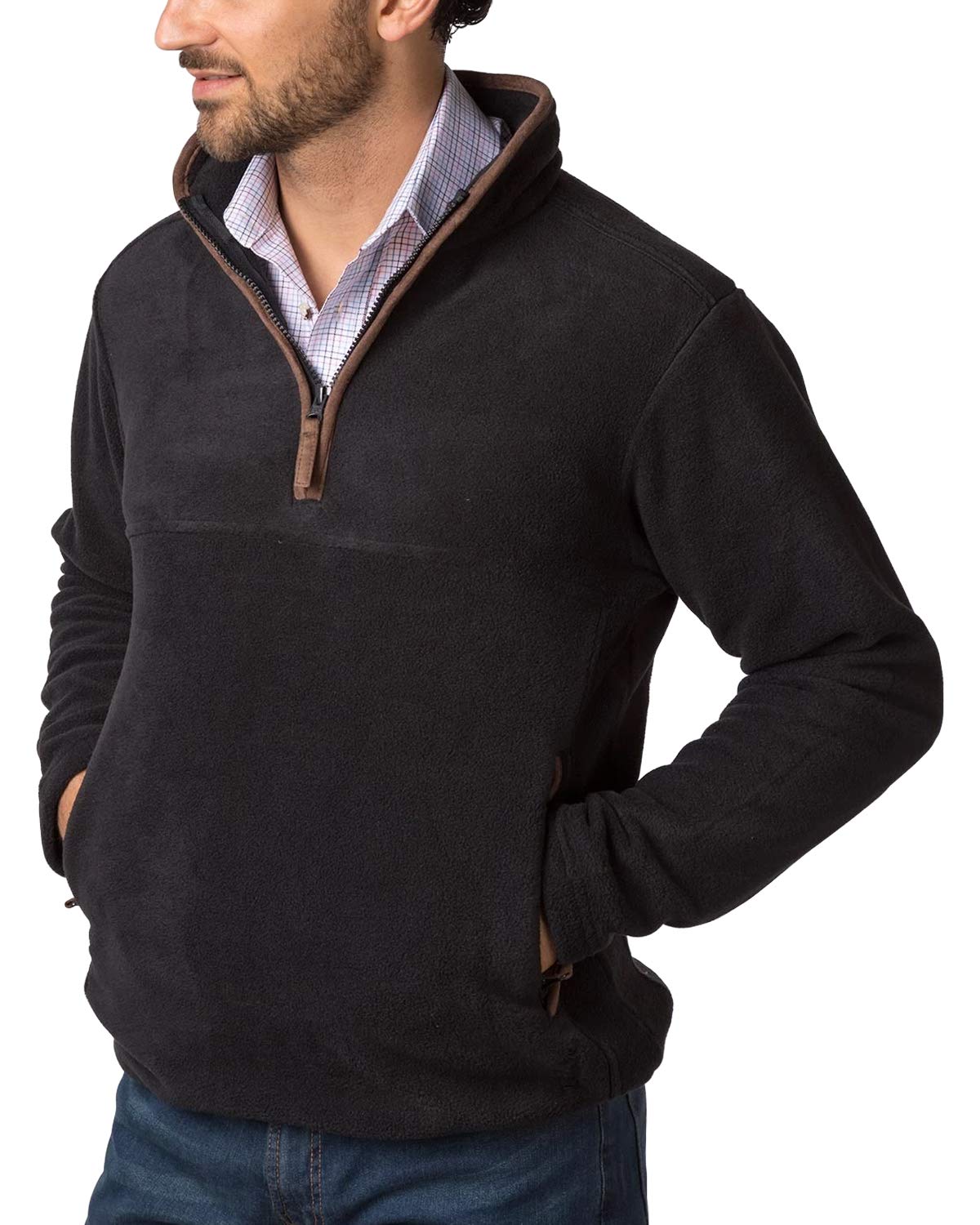 Rydale Men's Iron Huggate Overhead Pullover Soft Fleece Half Zip Lightweight & Casual Gent's Country Jumper