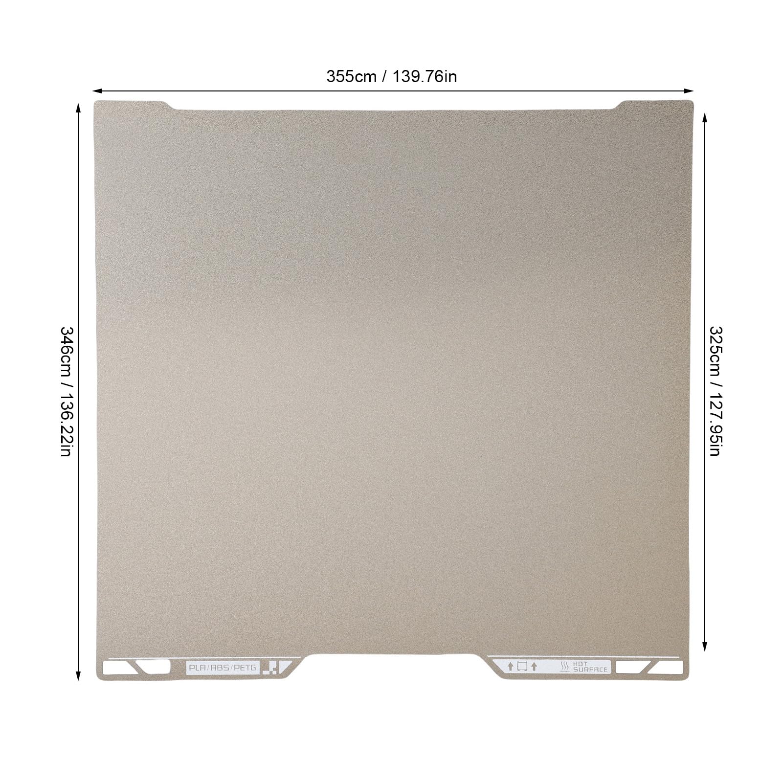 Für Labor H2D -Bauplatte 355x346mm Doppelseitig PEY Flexible Build Platte Flexible Wemovable Feder Stahl Erhitzte Druckbettplattform Für Bambus Labs H2D 3D -Drucker