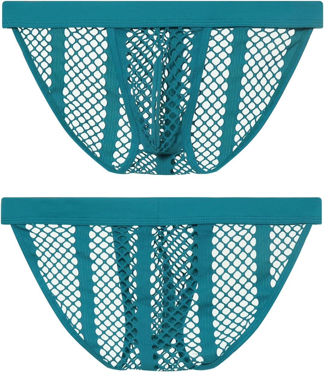 Swbreety Men's See Through Fishnet Bikini Briefs Low Rise High-leg Opening Mesh Underwear Panties - Image 5