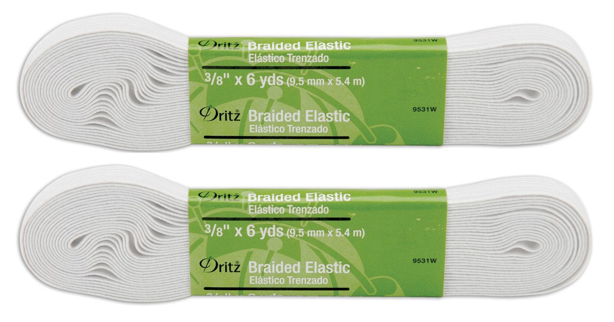 Élastique tressé Dritz blanc 3/8 de pouce pour finitions de couture