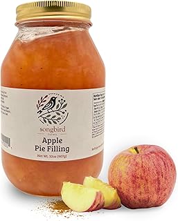 Songbird Farms Apple Pie Filling - Gourmet Apple Filling For Bakery Fresh Fruit Pies, Tarts, and Pastries - Small Batch, Made in the USA (32 Oz)