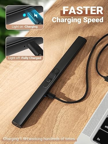 Miniatura 5 de Encendedor de plasma eléctrico recargable por USB con bloqueo de seguridad - para el hogar, cocina, barbacoa, camping