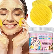 Turmeric Face Scrub Pads, 40 Pieces Turmeric Kojic Acid Cleansing Pads with Vitamin B5, Vitamin C Turmeric, Face Pads, Sugar Turmeric Cleansing Pads for Face