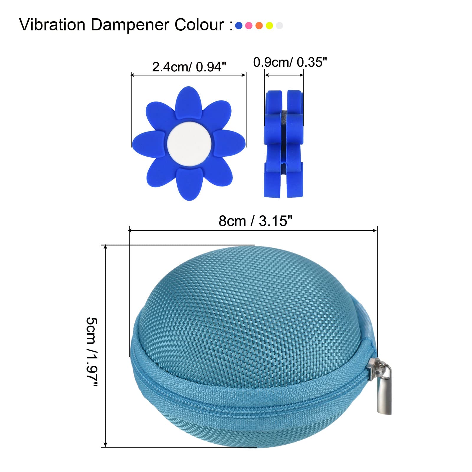 PATIKIL Tennis Vibration Dampener in Light Blue Gift Case, 6 Pack Shock Absorber for Your Tennis Racket & Strings, Blue - Image 2