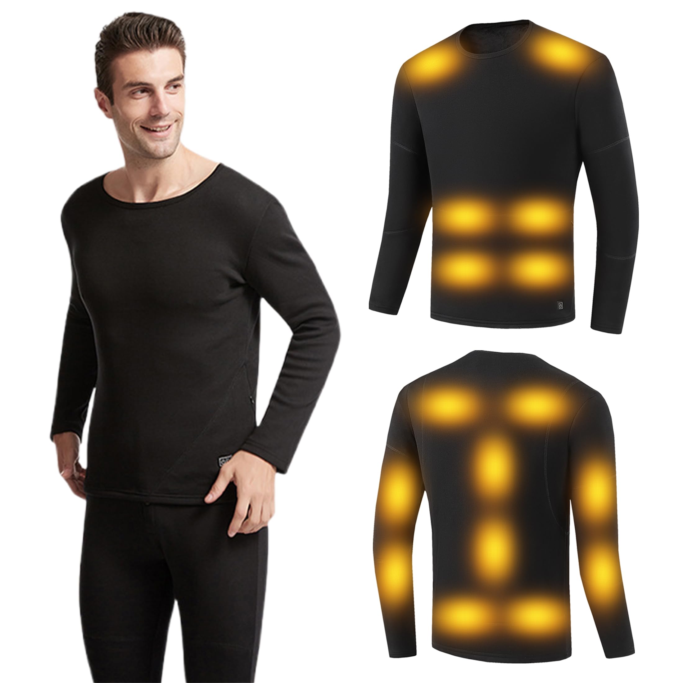Camisa Térmica para Hombres con Calefacción, Camiseta Interior Eléctrica De 16 Zonas con 3 Niveles De Calor para Motocicleta Y Caza
